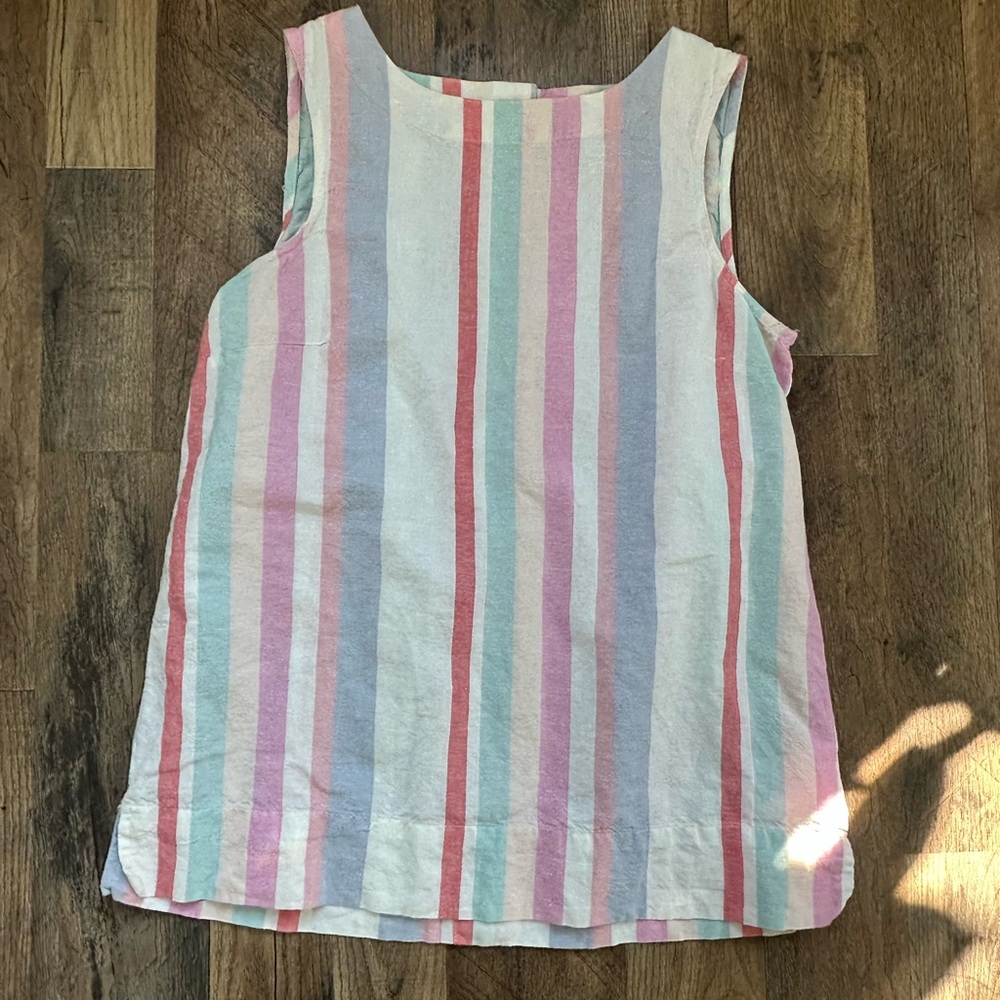 Ellen Tracy Striped Sleeveless Top - Pink, Blue, Green